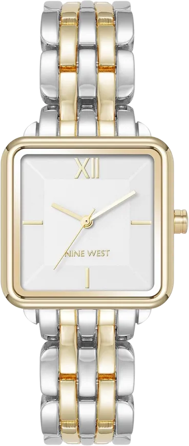 Reloj Cuadrado Bicolor Dorado/Plata para Mujer